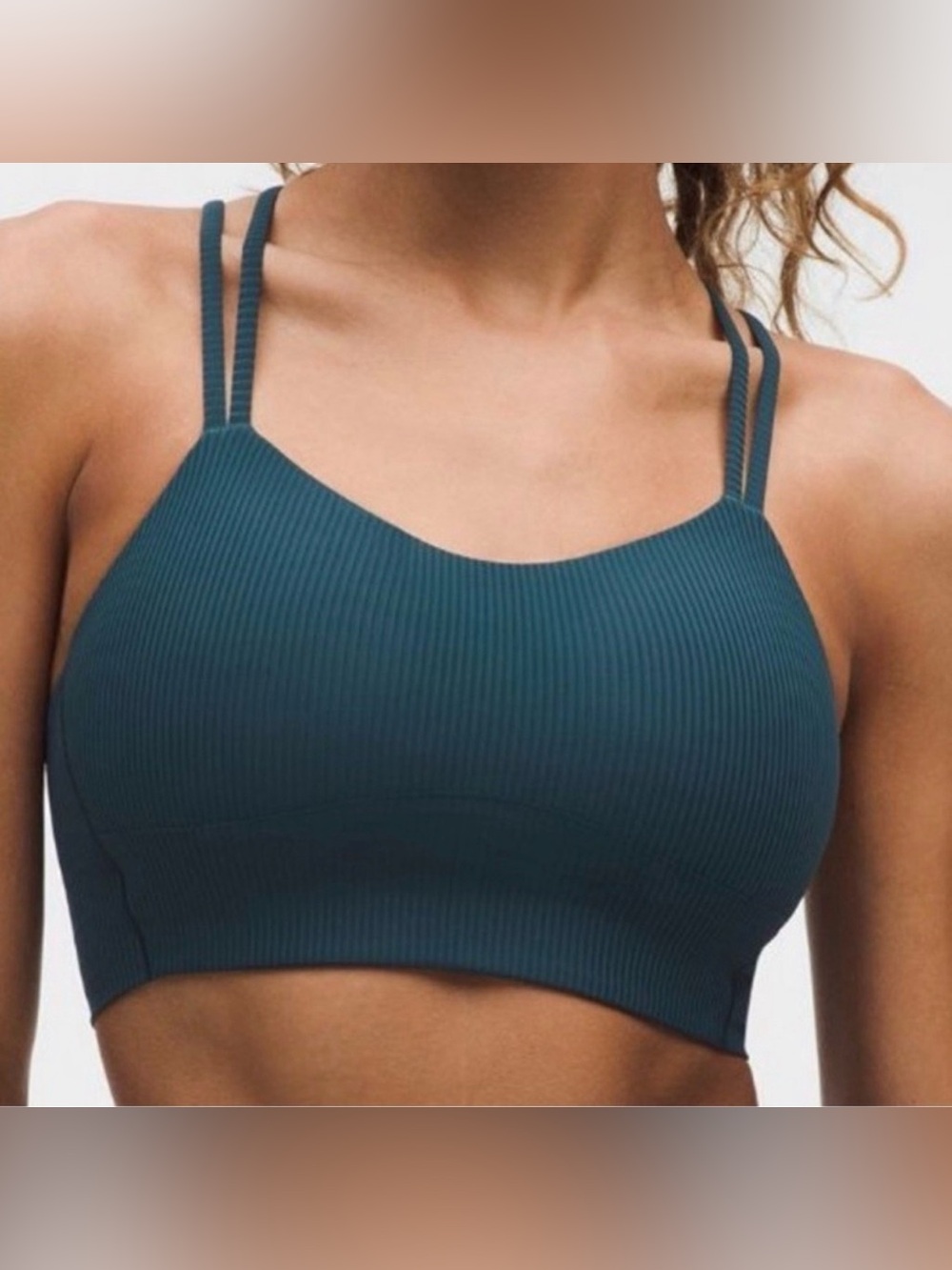 NWT Lululemon Like a Cloud Ribbed Longline Bra SIZE 8 B/C Cup Indochine Blue